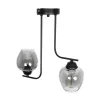 GLOBOSTAR® GLOSSA 201-0091 Vintage Φωτιστικό Οροφής με Ντουί 2 x E27 AC 220-240V IP20 - Μαύρο & Μαύρο Φιμέ - Μ40 x Π15 x Υ17cm