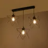 GLOBOSTAR® GLIND 201-0092 Vintage Κρεμαστό Φωτιστικό Οροφής με Ντουί 3 x E27 AC 220-240V IP20 - Μαύρο - Μ67 x Π24 x Υ55cm