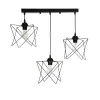GLOBOSTAR® GLIND 201-0092 Vintage Κρεμαστό Φωτιστικό Οροφής με Ντουί 3 x E27 AC 220-240V IP20 - Μαύρο - Μ67 x Π24 x Υ55cm