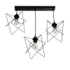 GLOBOSTAR® GLIND 201-0092 Vintage Κρεμαστό Φωτιστικό Οροφής με Ντουί 3 x E27 AC 220-240V IP20 - Μαύρο - Μ67 x Π24 x Υ55cm