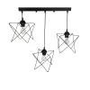 GLOBOSTAR® GLIND 201-0092 Vintage Κρεμαστό Φωτιστικό Οροφής με Ντουί 3 x E27 AC 220-240V IP20 - Μαύρο - Μ67 x Π24 x Υ55cm
