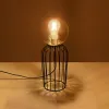GLOBOSTAR® ZENITH 201-0094 Vintage Επιτραπέζιο Φωτιστικό Πορτατίφ με Ντουί 1 x E27 AC 220-240V IP20 - Μαύρο & Μελί - Μ15 x Π15 x Υ40cm