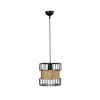GLOBOSTAR® ORB 201-0096 Vintage Κρεμαστό Φωτιστικό Οροφής με Ντουί 1 x E27 AC 220-240V IP20 - Μαύρο & Μπεζ - Μ27 x Π27 x Υ31cm