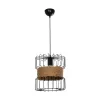 GLOBOSTAR® ORB 201-0096 Vintage Κρεμαστό Φωτιστικό Οροφής με Ντουί 1 x E27 AC 220-240V IP20 - Μαύρο & Μπεζ - Μ27 x Π27 x Υ31cm