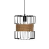 GLOBOSTAR® ORB 201-0096 Vintage Κρεμαστό Φωτιστικό Οροφής με Ντουί 1 x E27 AC 220-240V IP20 - Μαύρο & Μπεζ - Μ27 x Π27 x Υ31cm