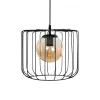 GLOBOSTAR® FLAMIA 201-0099 Vintage Κρεμαστό Φωτιστικό Οροφής με Ντουί 1 x E27 AC 220-240V IP20 - Μαύρο & Μελί - Μ31 x Π31 x Υ29cm