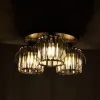 GLOBOSTAR® ILLUME 201-0100 Vintage Φωτιστικό Οροφής με Ντουί 3 x E27 AC 220-240V IP20 - Μαύρο & Διάφανο - Μ50 x Π50 x Υ19cm