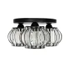 GLOBOSTAR® ILLUME 201-0100 Vintage Φωτιστικό Οροφής με Ντουί 3 x E27 AC 220-240V IP20 - Μαύρο & Διάφανο - Μ50 x Π50 x Υ19cm