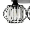 GLOBOSTAR® ILLUME 201-0100 Vintage Φωτιστικό Οροφής με Ντουί 3 x E27 AC 220-240V IP20 - Μαύρο & Διάφανο - Μ50 x Π50 x Υ19cm