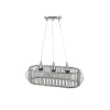 GLOBOSTAR® RAZIA 201-0101 Vintage Κρεμαστό Φωτιστικό Οροφής με Ντουί 3 x E27 AC 220-240V IP20 - Ασημί & Διάφανο - Μ60 x Π30 x Υ25cm