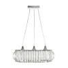 GLOBOSTAR® RAZIA 201-0101 Vintage Κρεμαστό Φωτιστικό Οροφής με Ντουί 3 x E27 AC 220-240V IP20 - Ασημί & Διάφανο - Μ60 x Π30 x Υ25cm