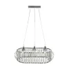 GLOBOSTAR® RAZIA 201-0101 Vintage Κρεμαστό Φωτιστικό Οροφής με Ντουί 3 x E27 AC 220-240V IP20 - Ασημί & Διάφανο - Μ60 x Π30 x Υ25cm
