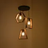 GLOBOSTAR® EMBER 201-0102 Vintage Κρεμαστό Φωτιστικό Οροφής με Ντουί 3 x E27 AC 220-240V IP20 - Καφέ & Μαύρο - Μ50 x Π50 x Υ70cm