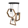 GLOBOSTAR® EMBER 201-0102 Vintage Κρεμαστό Φωτιστικό Οροφής με Ντουί 3 x E27 AC 220-240V IP20 - Καφέ & Μαύρο - Μ50 x Π50 x Υ70cm