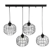 GLOBOSTAR® PULSAR 201-0103 Vintage Κρεμαστό Φωτιστικό Οροφής με Ντουί 4 x E27 AC 220-240V IP20 - Μαύρο - Μ80 x Π22 x Υ46cm