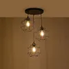 GLOBOSTAR® RAYNO 201-0108 Vintage Κρεμαστό Φωτιστικό Οροφής με Ντουί 3 x E27 AC 220-240V IP20 - Μαύρο - Μ42 x Π42 x Υ60cm