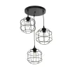 GLOBOSTAR® RAYNO 201-0108 Vintage Κρεμαστό Φωτιστικό Οροφής με Ντουί 3 x E27 AC 220-240V IP20 - Μαύρο - Μ42 x Π42 x Υ60cm