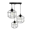 GLOBOSTAR® RAYNO 201-0108 Vintage Κρεμαστό Φωτιστικό Οροφής με Ντουί 3 x E27 AC 220-240V IP20 - Μαύρο - Μ42 x Π42 x Υ60cm