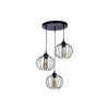 GLOBOSTAR® FLAMIA 201-0109 Vintage Κρεμαστό Φωτιστικό Οροφής με Ντουί 3 x E27 AC 220-240V IP20 - Μαύρο - Μ44 x Π44 x Υ66cm