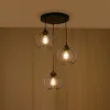 GLOBOSTAR® FLAMIA 201-0109 Vintage Κρεμαστό Φωτιστικό Οροφής με Ντουί 3 x E27 AC 220-240V IP20 - Μαύρο - Μ44 x Π44 x Υ66cm