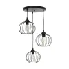 GLOBOSTAR® FLAMIA 201-0109 Vintage Κρεμαστό Φωτιστικό Οροφής με Ντουί 3 x E27 AC 220-240V IP20 - Μαύρο - Μ44 x Π44 x Υ66cm