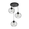GLOBOSTAR® FLAMIA 201-0109 Vintage Κρεμαστό Φωτιστικό Οροφής με Ντουί 3 x E27 AC 220-240V IP20 - Μαύρο - Μ44 x Π44 x Υ66cm