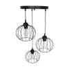 GLOBOSTAR® FLAMIA 201-0109 Vintage Κρεμαστό Φωτιστικό Οροφής με Ντουί 3 x E27 AC 220-240V IP20 - Μαύρο - Μ44 x Π44 x Υ66cm