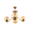 GLOBOSTAR® SUNRAY 201-0110 Vintage Φωτιστικό Οροφής με Ντουί 4 x E27 AC 220-240V IP20 - Χρυσό & Μελί - Μ100 x Π100 x Υ26cm