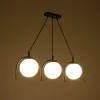 GLOBOSTAR® FLASHO 201-0111 Vintage Κρεμαστό Φωτιστικό Οροφής με Ντουί 3 x E27 AC 220-240V IP20 - Μαύρο & Λευκό - Μ73 x Π15 x Υ23cm