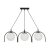 GLOBOSTAR® FLASHO 201-0111 Vintage Κρεμαστό Φωτιστικό Οροφής με Ντουί 3 x E27 AC 220-240V IP20 - Μαύρο & Λευκό - Μ73 x Π15 x Υ23cm