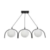 GLOBOSTAR® FLASHO 201-0111 Vintage Κρεμαστό Φωτιστικό Οροφής με Ντουί 3 x E27 AC 220-240V IP20 - Μαύρο & Λευκό - Μ73 x Π15 x Υ23cm