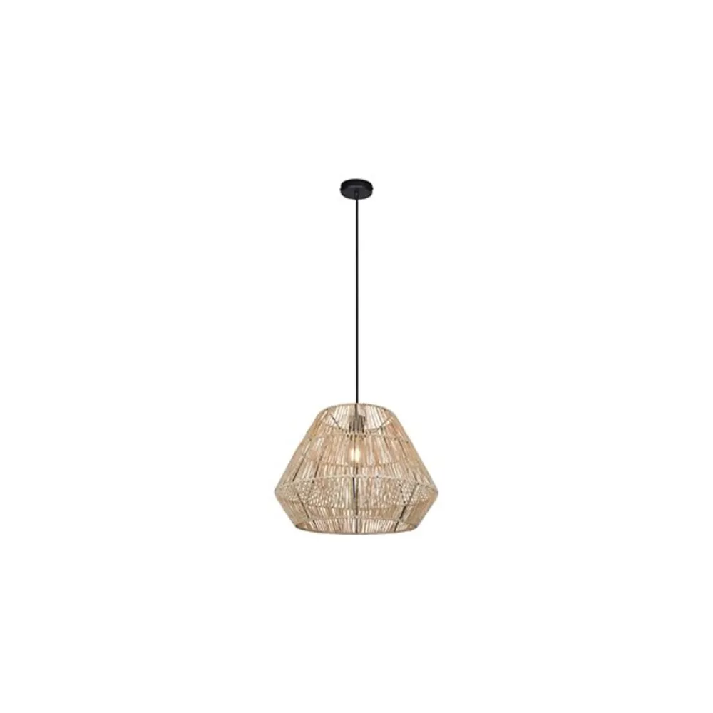 GLOBOSTAR® GLARO 201-0112 Vintage Κρεμαστό Φωτιστικό Οροφής με Ντουί 1 x E27 AC 220-240V IP20 - Μπεζ & Μαύρο - Μ32 x Π32 x Υ30cm