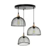 GLOBOSTAR® FLICKA 201-0113 Vintage Κρεμαστό Φωτιστικό Οροφής με Ντουί 3 x E27 AC 220-240V IP20 - Μαύρο & Χάλκινο - Μ55 x Π55 x Υ65cm