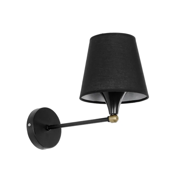 GLOBOSTAR® BLAKI 201-0115 Μοντέρνο Φωτιστικό Τοίχου - Απλίκα με Ντουί 1 x E27 AC 220-240V IP20 - Μαύρο - Μ40 x Π15 x Υ20cm