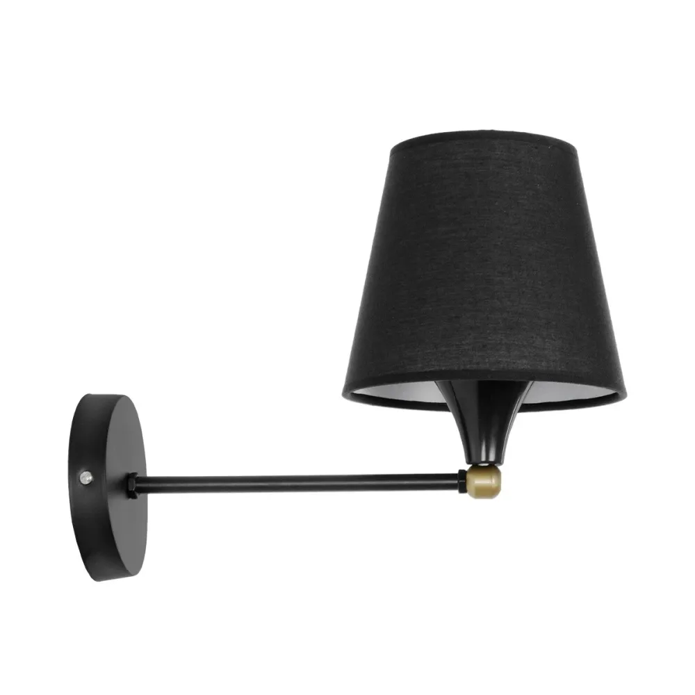 GLOBOSTAR® BLAKI 201-0115 Μοντέρνο Φωτιστικό Τοίχου - Απλίκα με Ντουί 1 x E27 AC 220-240V IP20 - Μαύρο - Μ40 x Π15 x Υ20cm