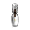 GLOBOSTAR® LAVERA 201-0124 Vintage Κρεμαστό Φωτιστικό Οροφής με Ντουί 1 x E27 AC 220-240V IP20 - Μαύρο & Μπρούτζινο - Μ14 x Π14 x Υ44cm