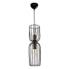 GLOBOSTAR® LAVERA 201-0124 Vintage Κρεμαστό Φωτιστικό Οροφής με Ντουί 1 x E27 AC 220-240V IP20 - Μαύρο & Μπρούτζινο - Μ14 x Π14 x Υ44cm