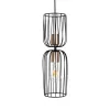 GLOBOSTAR® LAVERA 201-0124 Vintage Κρεμαστό Φωτιστικό Οροφής με Ντουί 1 x E27 AC 220-240V IP20 - Μαύρο & Μπρούτζινο - Μ14 x Π14 x Υ44cm