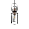GLOBOSTAR® LAVERA 201-0124 Vintage Κρεμαστό Φωτιστικό Οροφής με Ντουί 1 x E27 AC 220-240V IP20 - Μαύρο & Μπρούτζινο - Μ14 x Π14 x Υ44cm