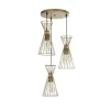 GLOBOSTAR® FLIXIO 201-0126 Vintage Κρεμαστό Φωτιστικό Οροφής με Ντουί 3 x E27 AC 220-240V IP20 - Χρυσό - Μ40 x Π40 x Υ70cm