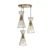 GLOBOSTAR® FLIXIO 201-0126 Vintage Κρεμαστό Φωτιστικό Οροφής με Ντουί 3 x E27 AC 220-240V IP20 - Χρυσό - Μ40 x Π40 x Υ70cm