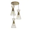 GLOBOSTAR® FLIXIO 201-0126 Vintage Κρεμαστό Φωτιστικό Οροφής με Ντουί 3 x E27 AC 220-240V IP20 - Χρυσό - Μ40 x Π40 x Υ70cm