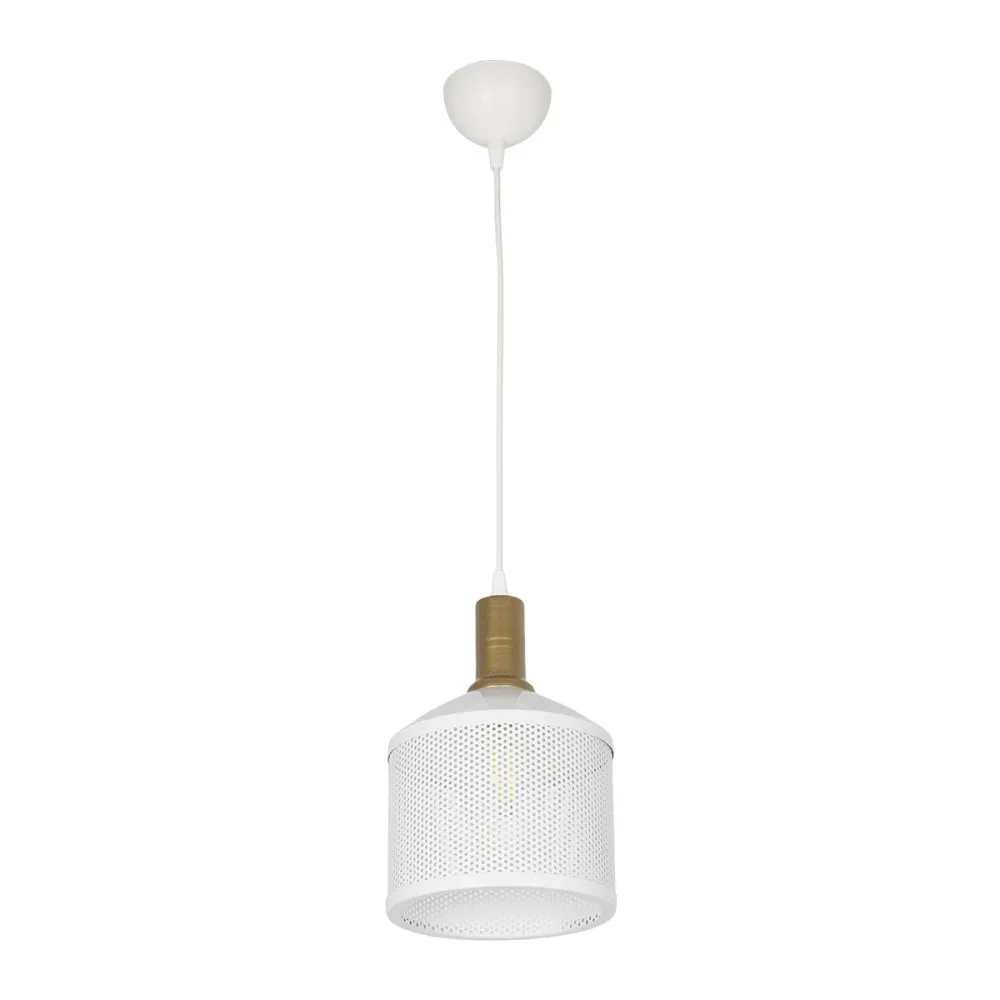 GLOBOSTAR® NETO 201-0129 Μοντέρνο Κρεμαστό Φωτιστικό Οροφής με Ντουί 1 x E27 AC 220-240V IP20 - Χρυσό & Λευκό - Μ18 x Π18 x Υ70cm