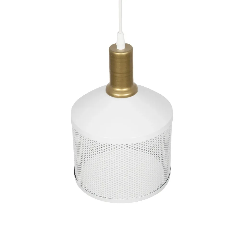 GLOBOSTAR® NETO 201-0129 Μοντέρνο Κρεμαστό Φωτιστικό Οροφής με Ντουί 1 x E27 AC 220-240V IP20 - Χρυσό & Λευκό - Μ18 x Π18 x Υ70cm