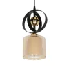 GLOBOSTAR® ZENIA 201-0134 Vintage Κρεμαστό Φωτιστικό Οροφής με Ντουί 1 x E27 AC 220-240V IP20 - Μαύρο - Μ16 x Π16 x Υ70cm
