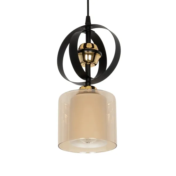 GLOBOSTAR® ZENIA 201-0134 Vintage Κρεμαστό Φωτιστικό Οροφής με Ντουί 1 x E27 AC 220-240V IP20 - Μαύρο - Μ16 x Π16 x Υ70cm