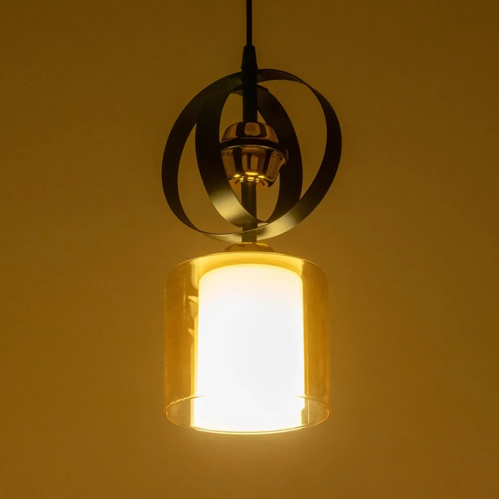 GLOBOSTAR® ZENIA 201-0134 Vintage Κρεμαστό Φωτιστικό Οροφής με Ντουί 1 x E27 AC 220-240V IP20 - Μαύρο - Μ16 x Π16 x Υ70cm