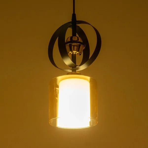 GLOBOSTAR® ZENIA 201-0134 Vintage Κρεμαστό Φωτιστικό Οροφής με Ντουί 1 x E27 AC 220-240V IP20 - Μαύρο - Μ16 x Π16 x Υ70cm