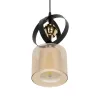 GLOBOSTAR® ZENIA 201-0134 Vintage Κρεμαστό Φωτιστικό Οροφής με Ντουί 1 x E27 AC 220-240V IP20 - Μαύρο - Μ16 x Π16 x Υ70cm