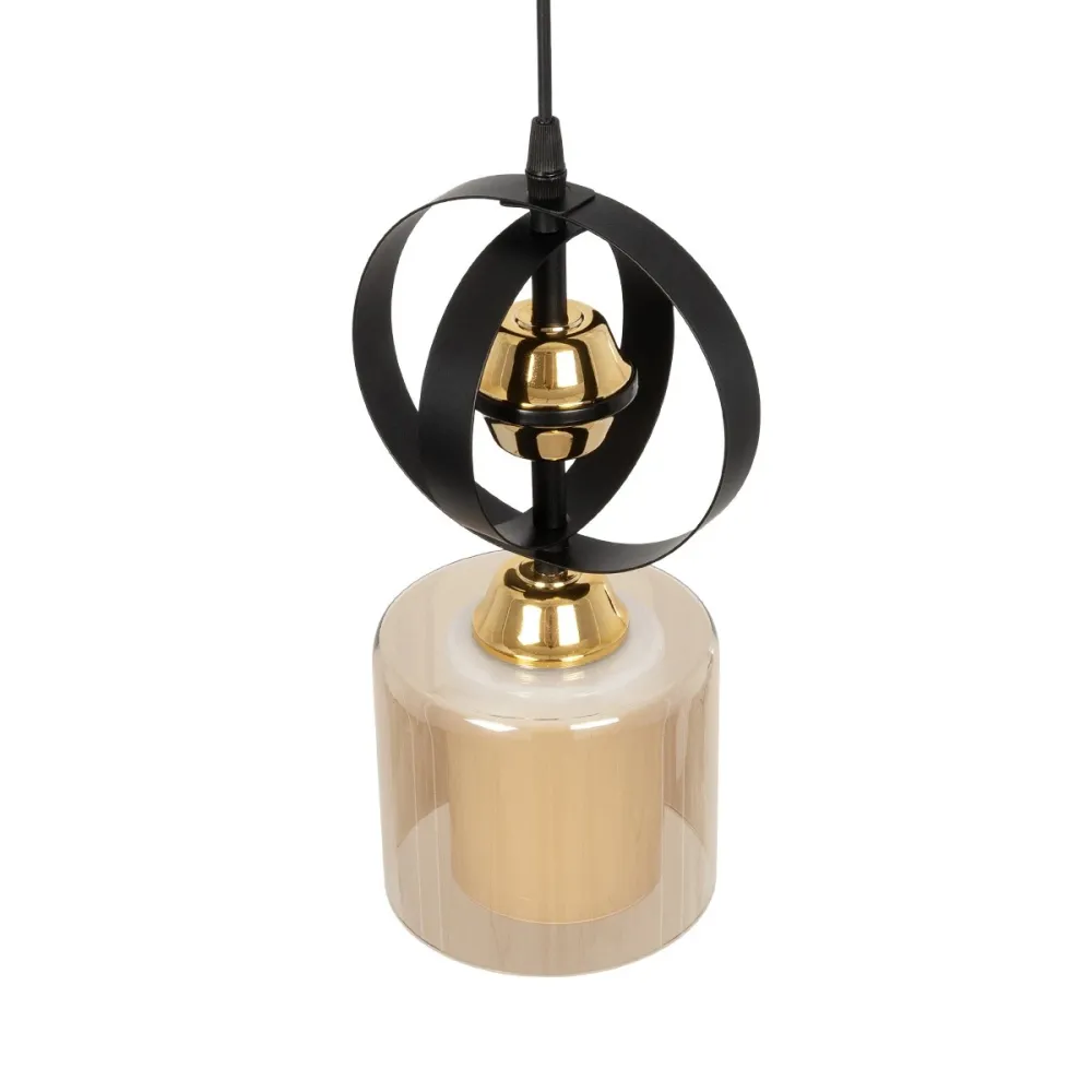 GLOBOSTAR® ZENIA 201-0134 Vintage Κρεμαστό Φωτιστικό Οροφής με Ντουί 1 x E27 AC 220-240V IP20 - Μαύρο - Μ16 x Π16 x Υ70cm